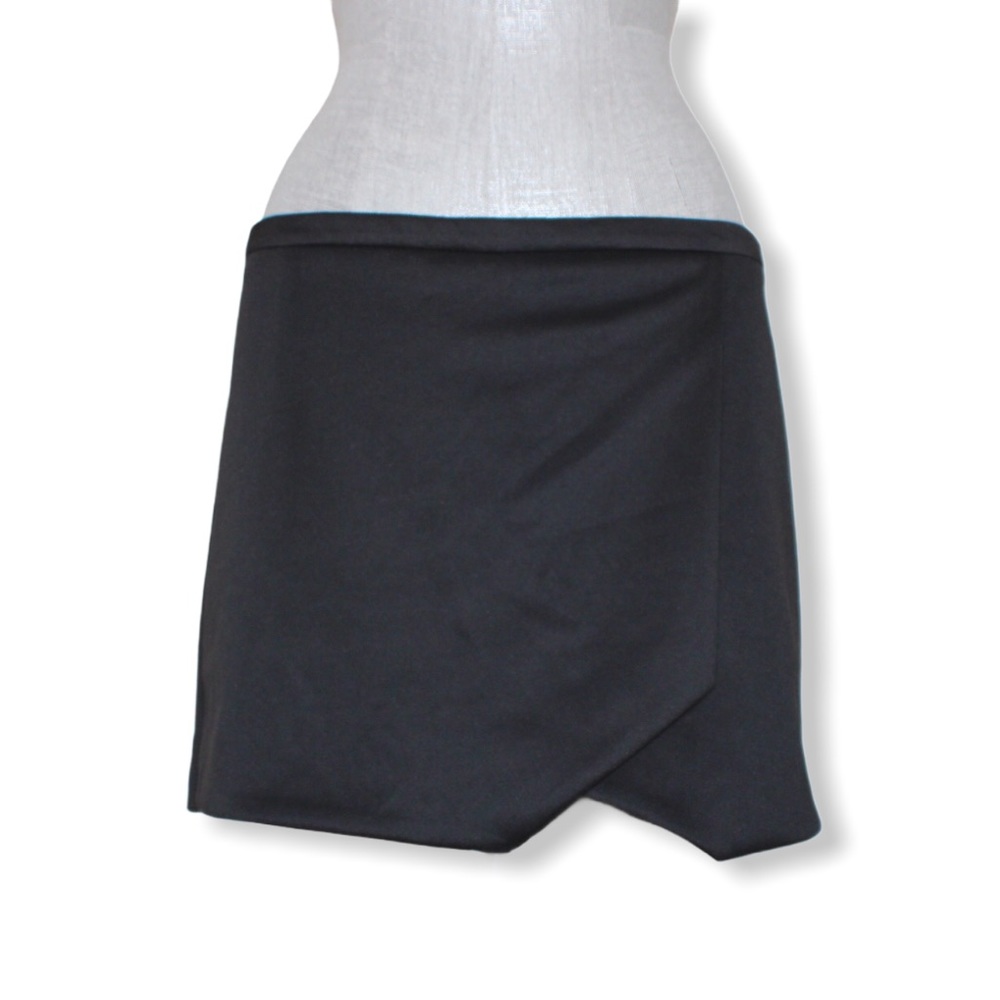 DREW Black Faux Wrap Mini Skirt Size 6
